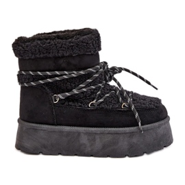 Botas de nieve negras con plataforma Izathiel y cordones negro