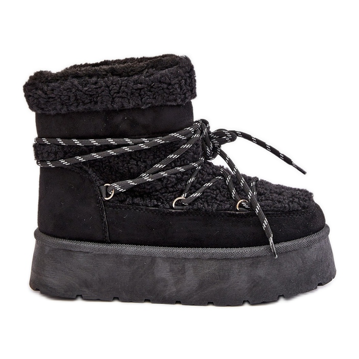 Botas de nieve negras con plataforma Izathiel y cordones negro