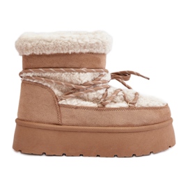 Botas de nieve con plataforma y cordones Izathiel beige