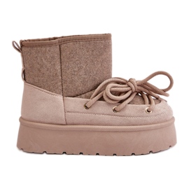 Botas de nieve Mavora beige con cordones en la plataforma