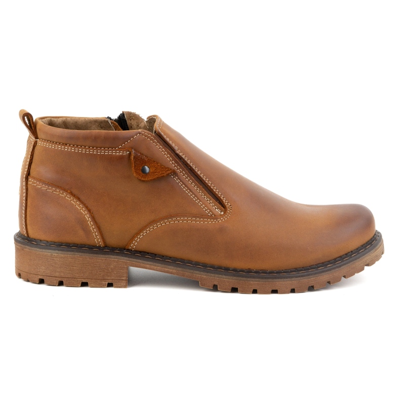 Olivier Botas de hombre, piel, aislantes, 140GT, rojo naranja