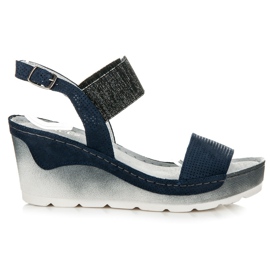 Vinceza Sandalias de cuña azul