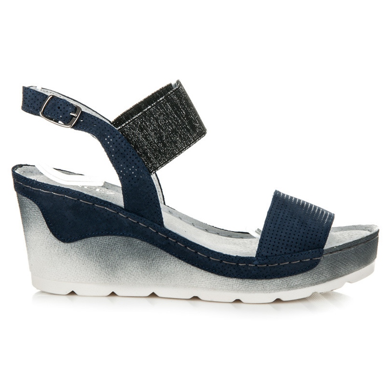 Vinceza Sandalias de cuña azul Vinceza Sandalias de cuña azul