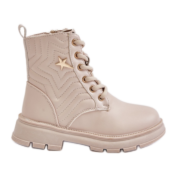 Botines infantiles aislantes con cremallera fabricados en ecopiel, Beige Liotira