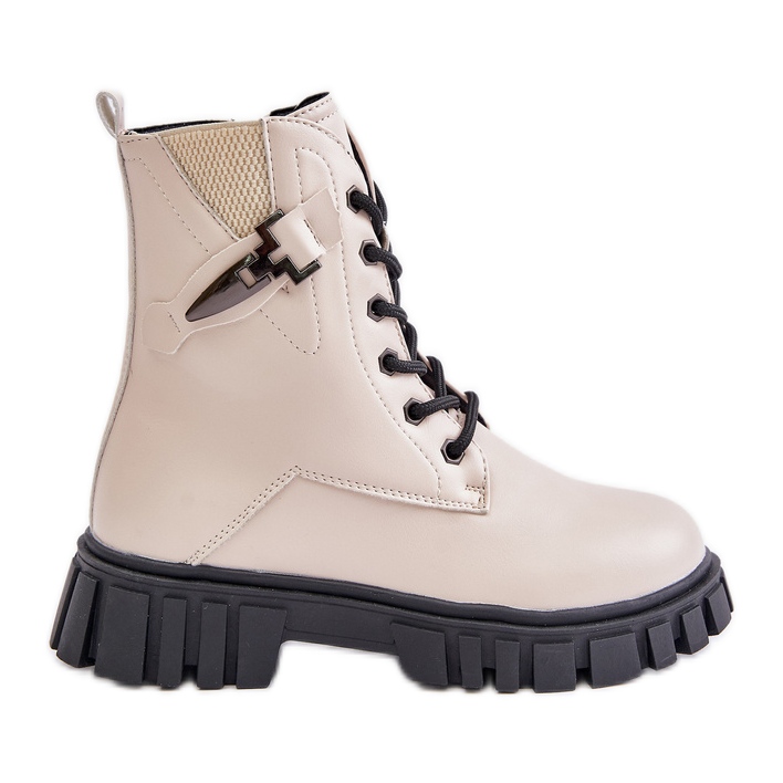 News Botines de niña aislantes con cremallera y adorno, beige Zinnirella