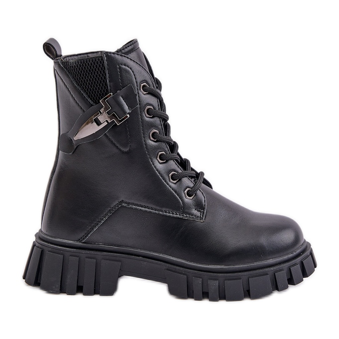 News Botines de niña aislantes con cremallera y adorno, Negro Zinnirella