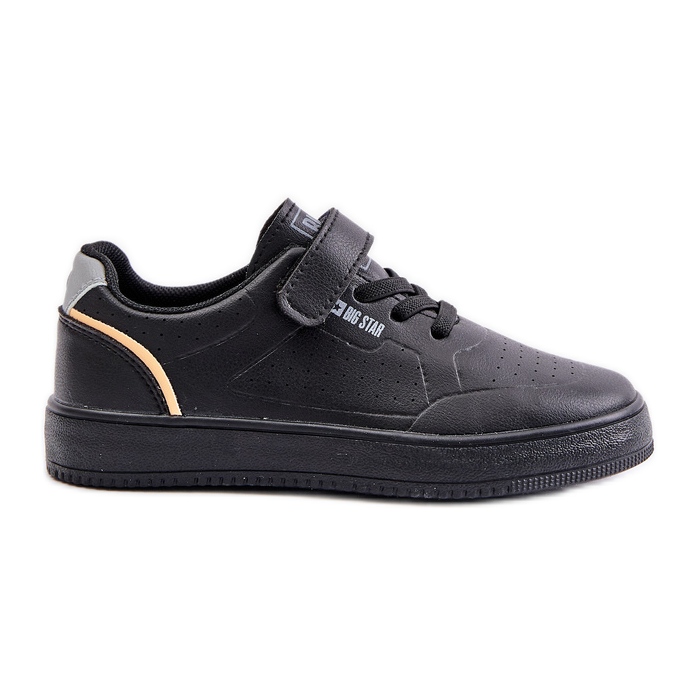 Zapatillas Deportivas Para Niños Fabricadas En Piel Ecológica Con Velcro Big Star OO374004 Negro