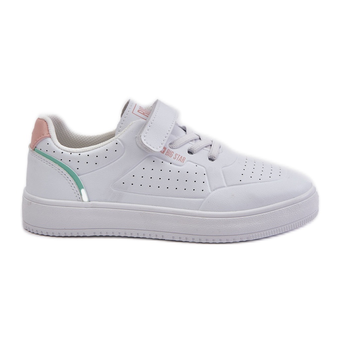 Zapatillas Infantiles Fabricadas En Piel Ecológica Con Velcro Big Star OO374005 Blanco