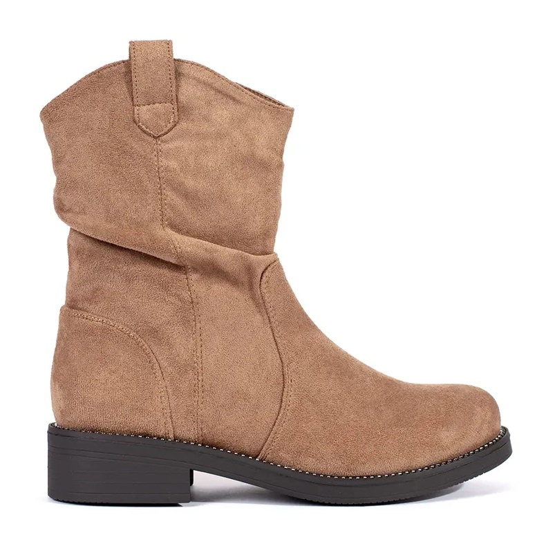 Botas cowboy mujer ante beige oscuro