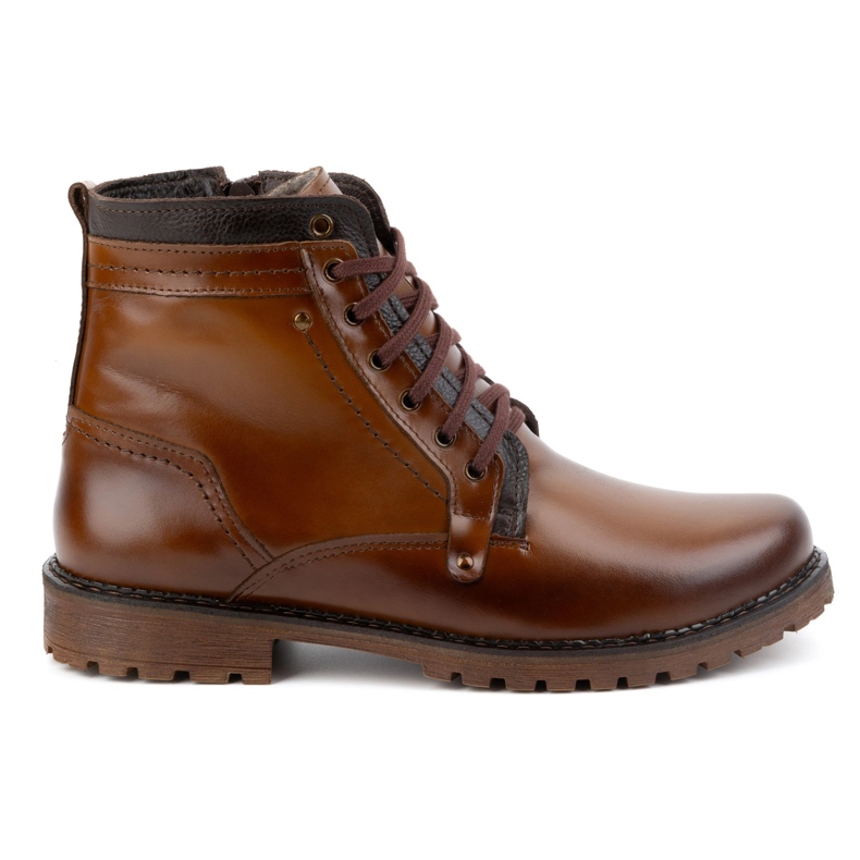 Olivier Botas de invierno con aislamiento de piel para hombre 603KZ marrón