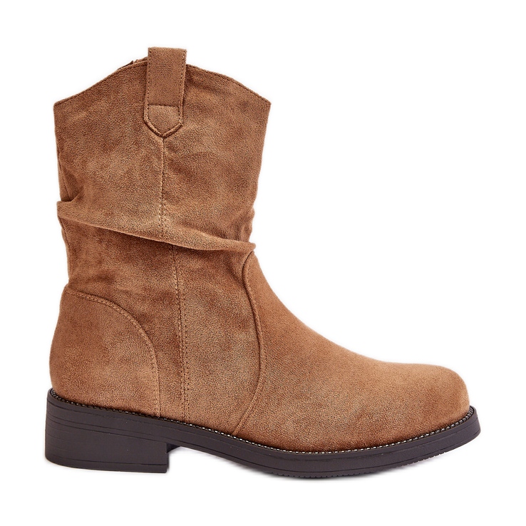 Botines de mujer aislantes con volantes y decoración Camel Etteara marrón Botines de mujer aislantes con volantes y decoración Camel Etteara marrón