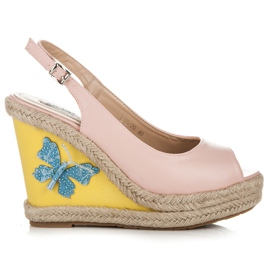 Vices Sandalias con estilo con una mariposa rosado