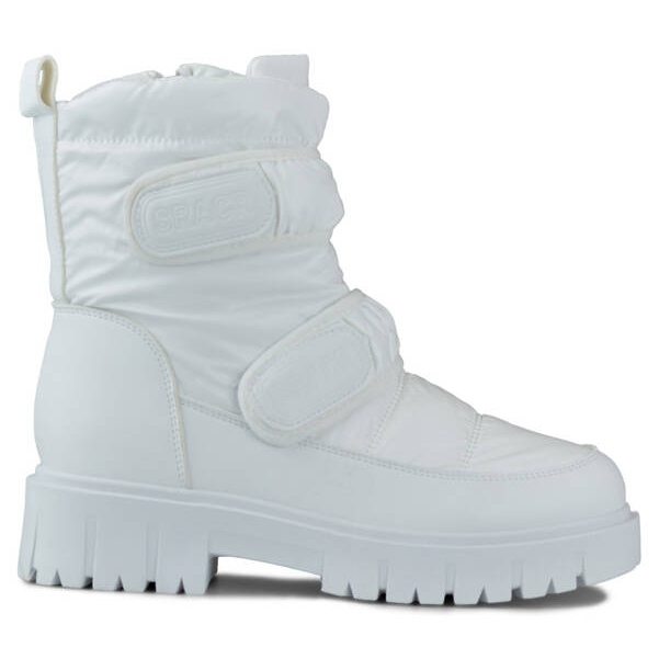 Botas de nieve de mujer con cierre adhesivo, blancas JH-1W blanco