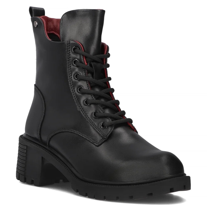 Filippo DBT6501/24 Bk Botines de piel con tacón alto, negro