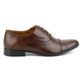 Olivier Zapatos formales de piel para hombre, elegantes con cordones 290LU, marrón