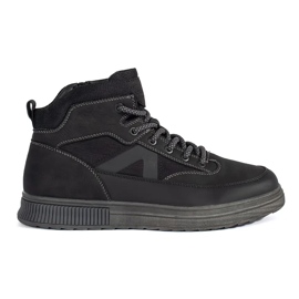 Botas altas de invierno para hombre con aislamiento negro.
