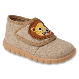 Pantuflas infantiles befado 454P039 suela flexible fácil sujeción beige