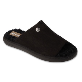 Pantuflas de mujer Inblu con aislamiento de pelo 155D161 negro
