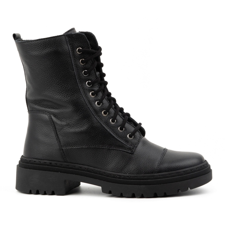 WASAK Botines mujer piel cordones altos invierno 0640 negro