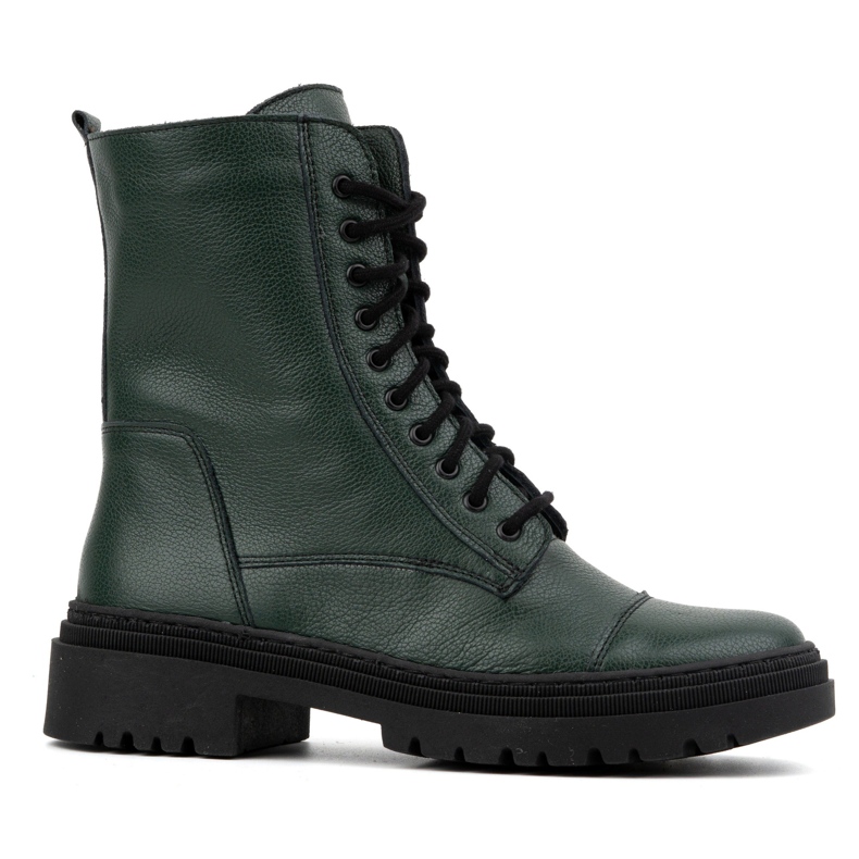 WASAK Botines mujer piel cordones altos invierno 0640 verde