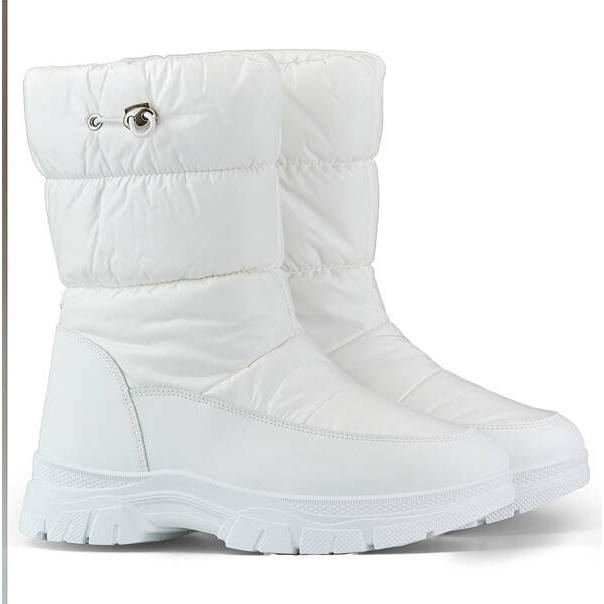 Botas de nieve de mujer con puño, blanco 3537W