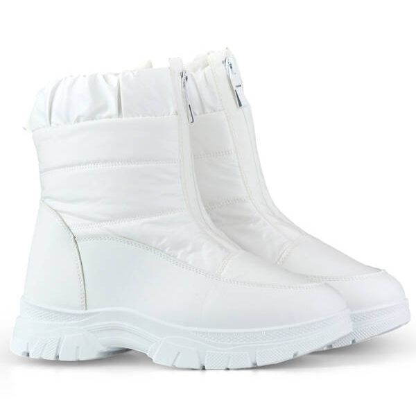 Botas de nieve de mujer con cremallera, blancas 3555-2-W blanco