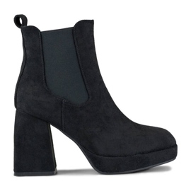 Botines de mujer de ante, negro, 7987B beige