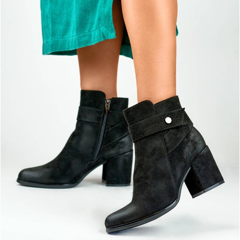 Botines de mujer de ante, negro, 260041B-SU Botines de mujer de ante, negro, 260041B-SU