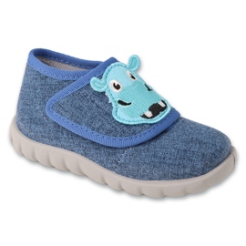 Pantuflas infantiles befado 454P038 suela flexible fácil sujeción azul