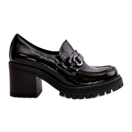 Zazoo 20175 Zapatos Mujer Charol Tacón Alto, Piel Natural, Negro