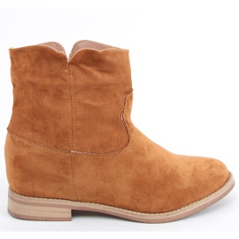 Botas con tacón de cuña de camello ciervo oculto marrón