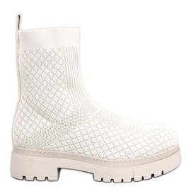Botas calcetín con estampado Rueda Beige