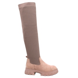 Botas tipo calcetín Trotter caqui beige