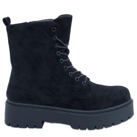 Burse Botines negros con plataforma y cordones