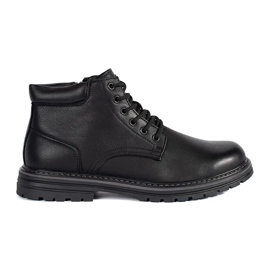 Botines negros aislantes con cordones para hombre