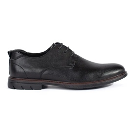 Zapatos negros con cordones para hombre.