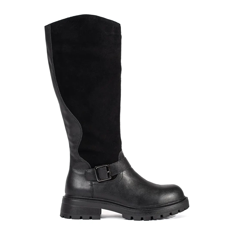 Botas de mujer de piel negra con plataforma de Sergio Leone negro