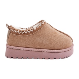 Botas de nieve para niños con plataforma, forradas con pelo, beige Vilabria