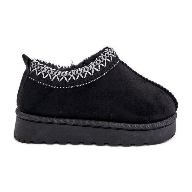 Botas de nieve para niños con plataforma, calentitas con pelo, negro Vilabria