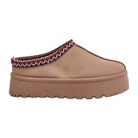 Botas De Nieve Bajas Para Mujer Con Bordado En Plataforma, Beige Oscuro Narirya