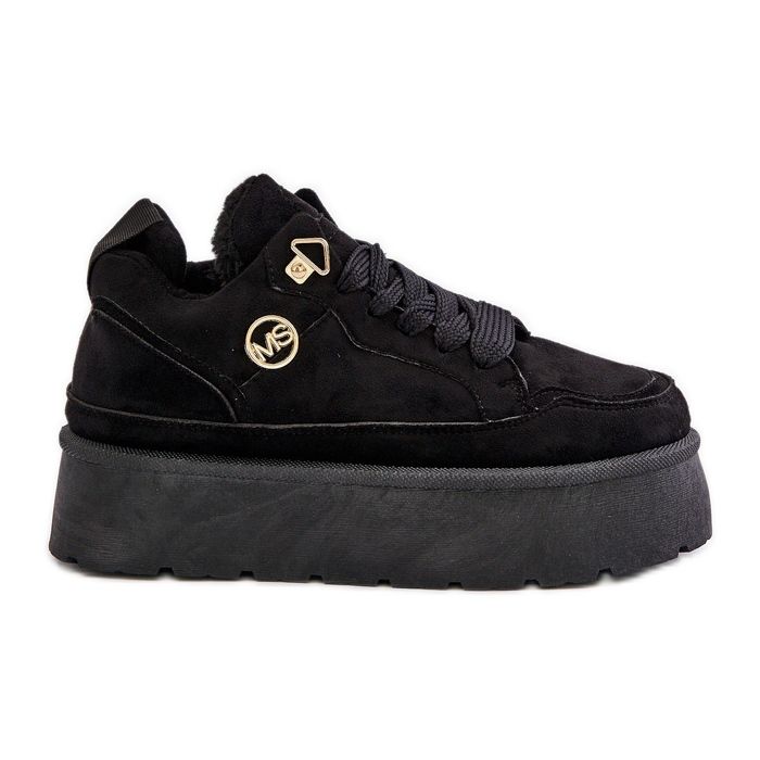 Zapatillas de mujer forradas de pelo con plataforma Velaririsea negra negro