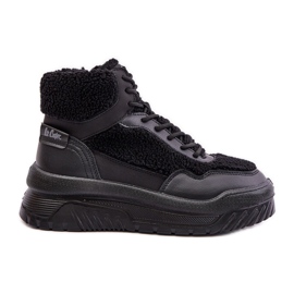 Zapatillas de mujer con plataforma y piel de oveja Lee Cooper LCJ-24-47-3145 Negro
