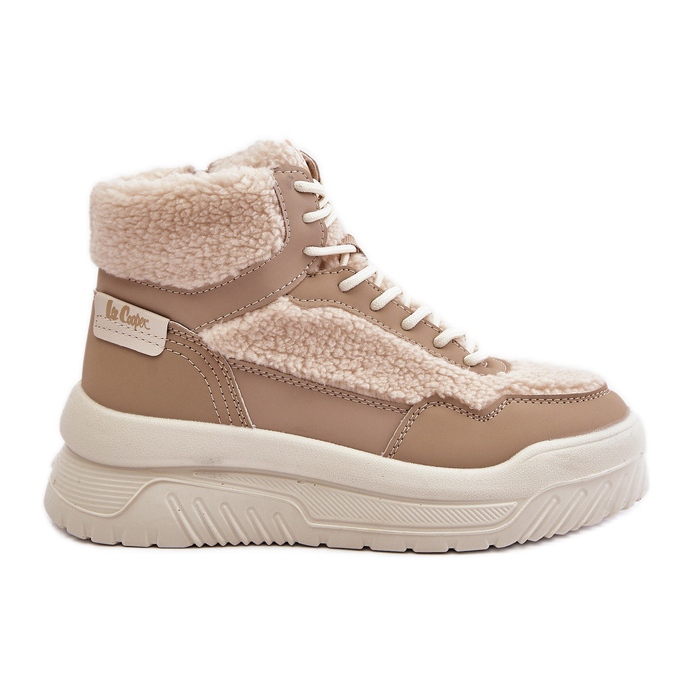 Zapatillas De Mujer Con Plataforma Y Piel De Oveja Lee Cooper LCJ-24-47-3146 Beige