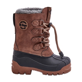 Botas de nieve para niños altas y cálidas con cordón Lee Cooper LCJ-24-44-2842K Marrón