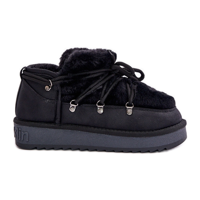 Botas de nieve de plataforma baja con pelo D.Franklin DFSH370011 Negro