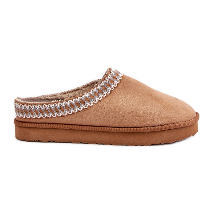 Zapatillas de Estar por casa Cómodas de Mujer con Bordado Inblu FX000021 Camel beige