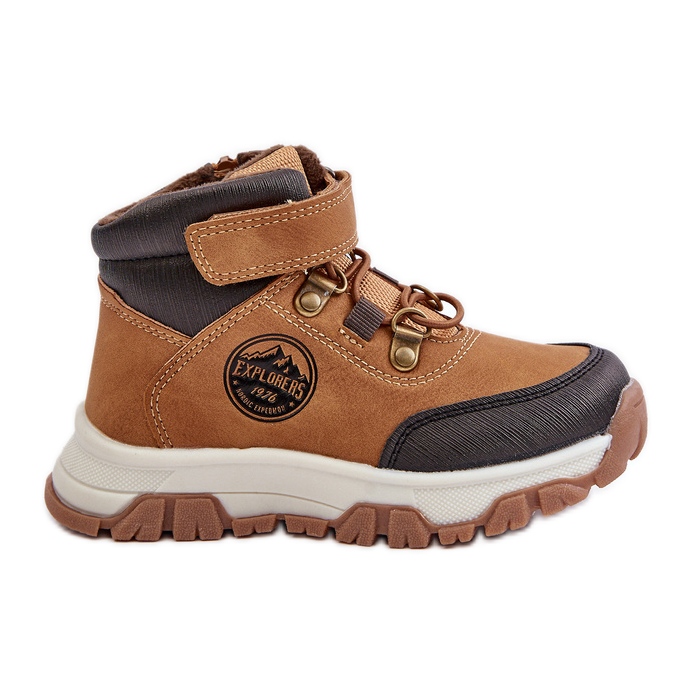 Botas de montaña de invierno para niños con aislamiento y cremallera Camel Temisha marrón