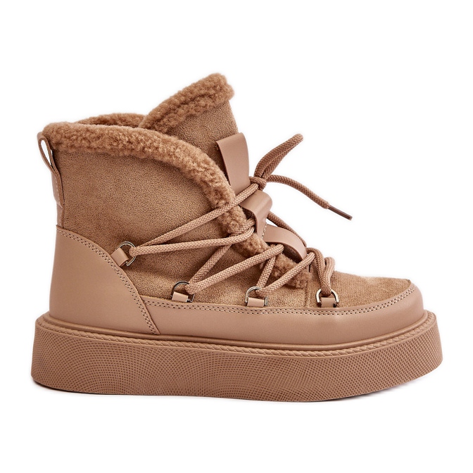 Botas de nieve Tamidra beige oscuro con plataforma.