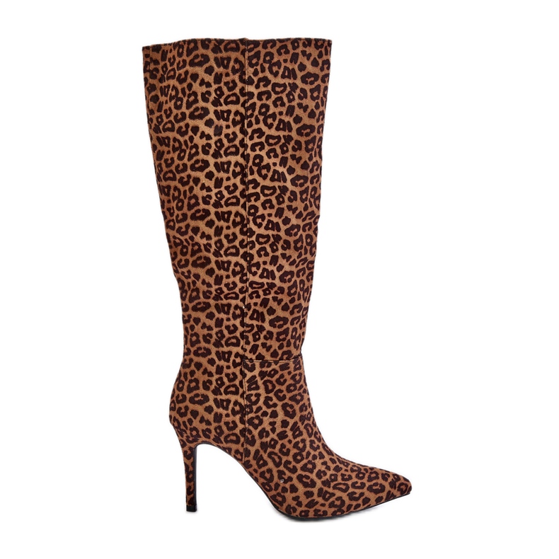 Botas marrones de tacón alto de leopardo Reanwenna marrón