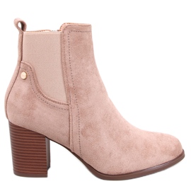 Botín clásico tacón Rosey Khaki beige